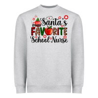 Heather Grey santa's favorite  school nurse Heavyweight Sweatshirt - AdoDesignShop