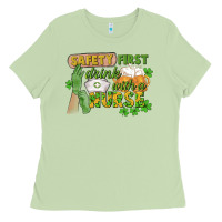 Matcha Safety first drink with a Nurse St. Patrick's Day Ladies Tee - CowGirlArtShop