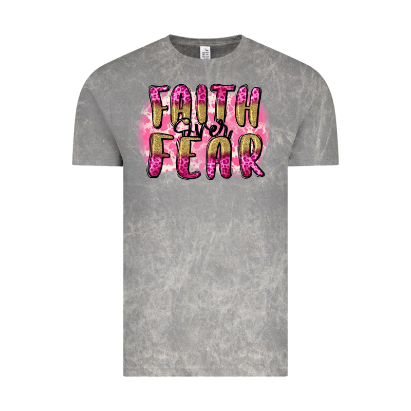 Faith Over Fear  Breast Cancer Awareness Vintage Tee by FaDigitalArtStudio | Teevron