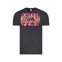 Vintage Black Faith over fear  Breast Cancer Awareness Vintage Tee - FaDigitalArtStudio