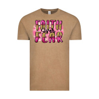 Vintage Coffee Faith over fear  Breast Cancer Awareness Vintage Tee - FaDigitalArtStudio