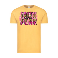 Vintage Mustard Faith over fear  Breast Cancer Awareness Vintage Tee - FaDigitalArtStudio