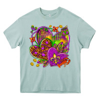 Arona Mardi Gras hearts Heavy Core Tee - HowdyJamesFarm