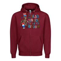 Burgundy dead inside but its freedom Zipper Hoodie - AdoDesignShop
