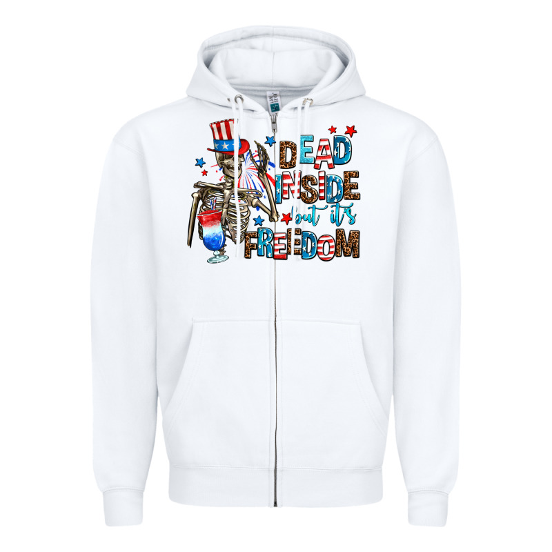 Dead Inside But Its Freedom Zipper Hoodie by AdoDesignShop | Teevron