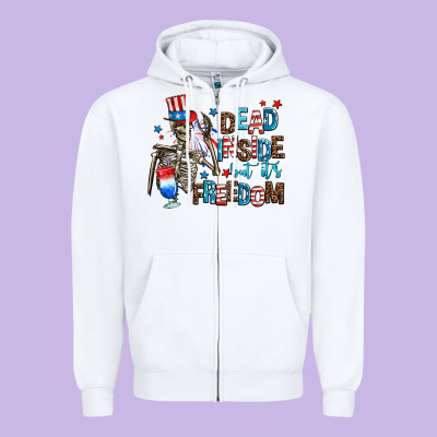 Dead Inside But Its Freedom Zipper Hoodie Designed By Adodesignshop