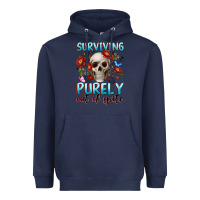Navy surviving purely out of spite Heavyweight Hoodie - JahusDesignShop