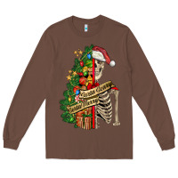 Chestnut sorta merry sorta scary skeleton Long Sleeve Tee - FaDigitalArtStudio