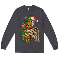 Smoke sorta merry sorta scary skeleton Long Sleeve Tee - FaDigitalArtStudio