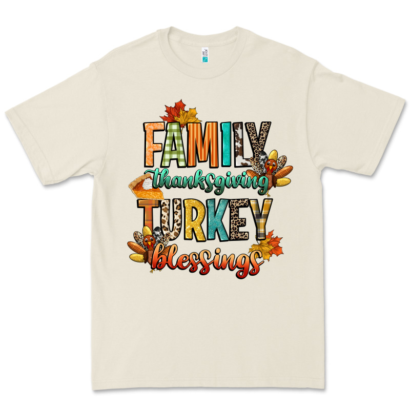 Family Thanksgiving Turkey Blessing Premium Tee by CowGirlArtShop | Teevron