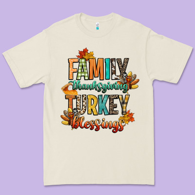 Family Thanksgiving Turkey Blessing Premium Tee Designed By Cowgirlartshop