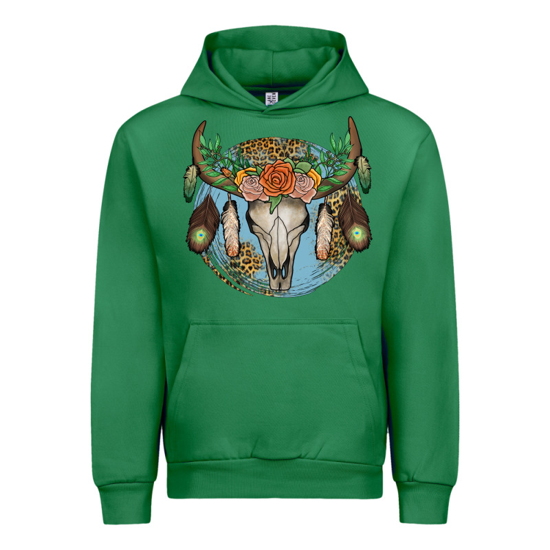 Floral Feather Bull Skull Urban Hoodie by JahusDesignShop | Teevron