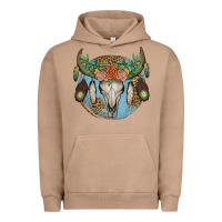 Pigment Burro floral feather bull skull Urban Hoodie - JahusDesignShop
