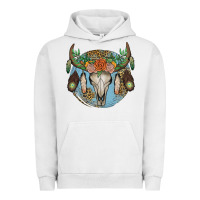 Pigment Lunar Rock floral feather bull skull Urban Hoodie - JahusDesignShop