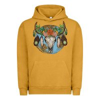 Pigment Peanut Butter floral feather bull skull Urban Hoodie - JahusDesignShop
