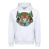 White floral feather bull skull Urban Hoodie - JahusDesignShop