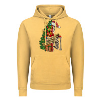 Vintage Mustard sorta merry sorta scary skeleton Vintage Hoodie - FaDigitalArtStudio