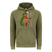 Vintage Olive sorta merry sorta scary skeleton Vintage Hoodie - FaDigitalArtStudio