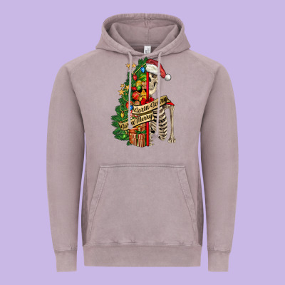 Sorta Merry Sorta Scary Skeleton Vintage Hoodie Designed By Fadigitalartstudio