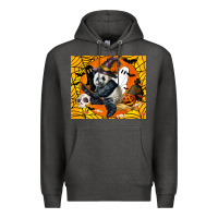 Charcoal Heather panda halloween Premium Hoodie - LillyAllenDesigns