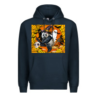 Navy panda halloween Premium Hoodie - LillyAllenDesigns
