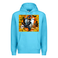 Ocean Blue panda halloween Premium Hoodie - LillyAllenDesigns