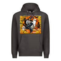 Smoke panda halloween Premium Hoodie - LillyAllenDesigns