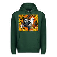Sports Green panda halloween Premium Hoodie - LillyAllenDesigns