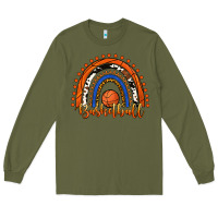 Army Green Basketball Rainbow Long Sleeve Tee - RanaPortraitStore