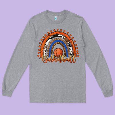 Basketball Rainbow Long Sleeve Tee Designed By Ranaportraitstore