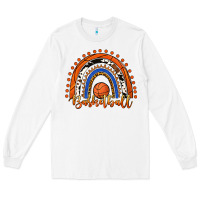 White Basketball Rainbow Long Sleeve Tee - RanaPortraitStore