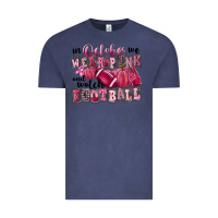 Vintage Denim in october we wear pink and watch football Vintage Tee - FaDigitalArtStudio