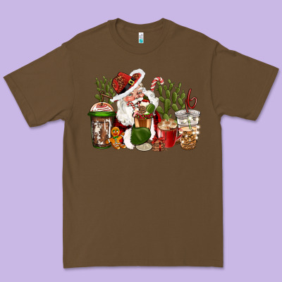 Western Santa Cowboy Coffe Cups Christmas Premium Tee Designed By Cowgirlartshop
