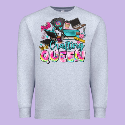 Crafting Queen Premium Sweatshirt Designed By Jahusdesignshop