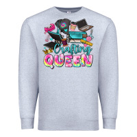 Heather Grey crafting queen Premium Sweatshirt - JahusDesignShop