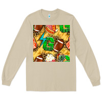 Mushroom american football go with thunder and leopard  seamless pattern Long Sleeve Tee - BundleAndBundleShop