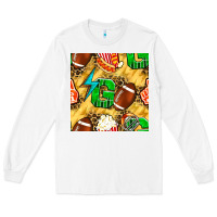 White american football go with thunder and leopard  seamless pattern Long Sleeve Tee - BundleAndBundleShop