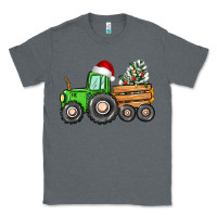 Charcoal Heather christmas tractor Classic Tee - CowGirlArtShop