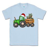 Dusty Blue christmas tractor Classic Tee - CowGirlArtShop