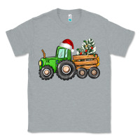 Heather Grey christmas tractor Classic Tee - CowGirlArtShop
