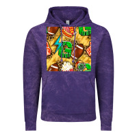 Cloud Purple american football go with thunder and leopard  seamless pattern Vintage Hoodie - BundleAndBundleShop