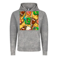 Cloud Rock american football go with thunder and leopard  seamless pattern Vintage Hoodie - BundleAndBundleShop