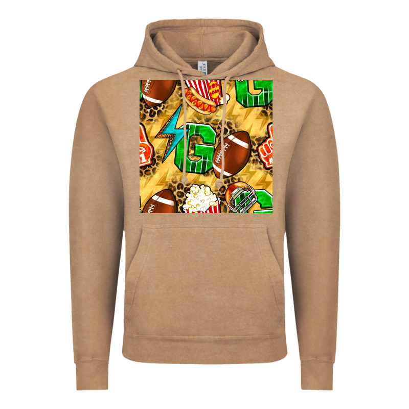 American Football Go With Thunder And Leopard  Seamless Pattern Vintage Hoodie by BundleAndBundleShop | Teevron