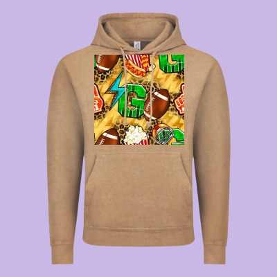 American Football Go With Thunder And Leopard  Seamless Pattern Vintage Hoodie Designed By Bundleandbundleshop