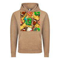 Vintage Coffee american football go with thunder and leopard  seamless pattern Vintage Hoodie - BundleAndBundleShop