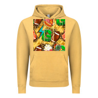 Vintage Mustard american football go with thunder and leopard  seamless pattern Vintage Hoodie - BundleAndBundleShop