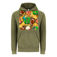 Vintage Olive american football go with thunder and leopard  seamless pattern Vintage Hoodie - BundleAndBundleShop