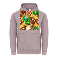 Vintage Zinc american football go with thunder and leopard  seamless pattern Vintage Hoodie - BundleAndBundleShop