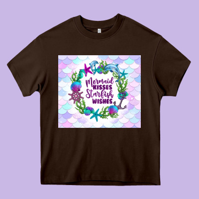 Mermaid Kisses Starfish Wishes Heavy Core Tee Designed By Tumblerdesignbyshophia