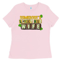 Bubblegum Pink St. Patrick's Somebody's lucky ass wife Ladies Tee - CowGirlArtShop